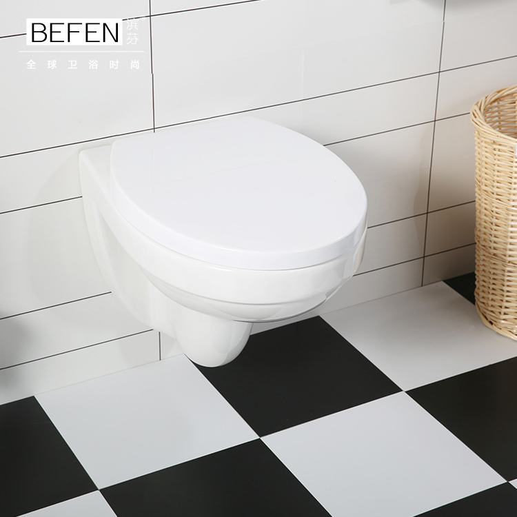 BFEN BF2405 Rimless Wall Hung Toilet Ceramic Washdown Toilet With Dual Flush