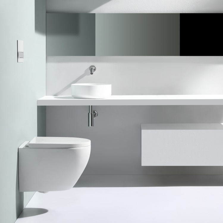 BF2379 Ceramic Rimless Wall Hung Toilet with Washdown Flushing and Self-Cleaning