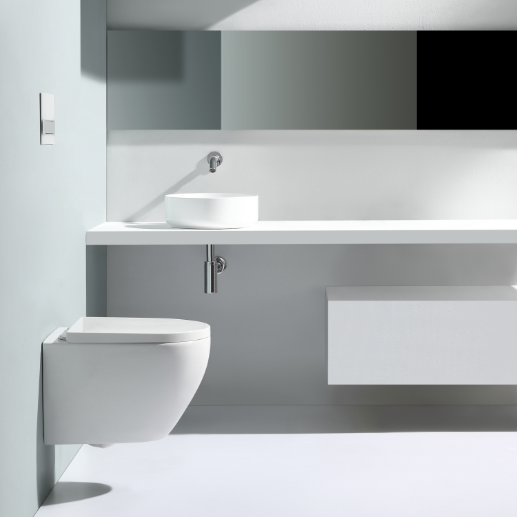 BF2379 Compact Wall-Hung Ceramic Toilet Washdown Flush and Soft-Close UF Seat