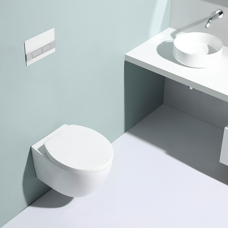 Modern Ceramic Wall Hung Toilet BF2375 Concealed Tank Dual Flush Bathroom WC