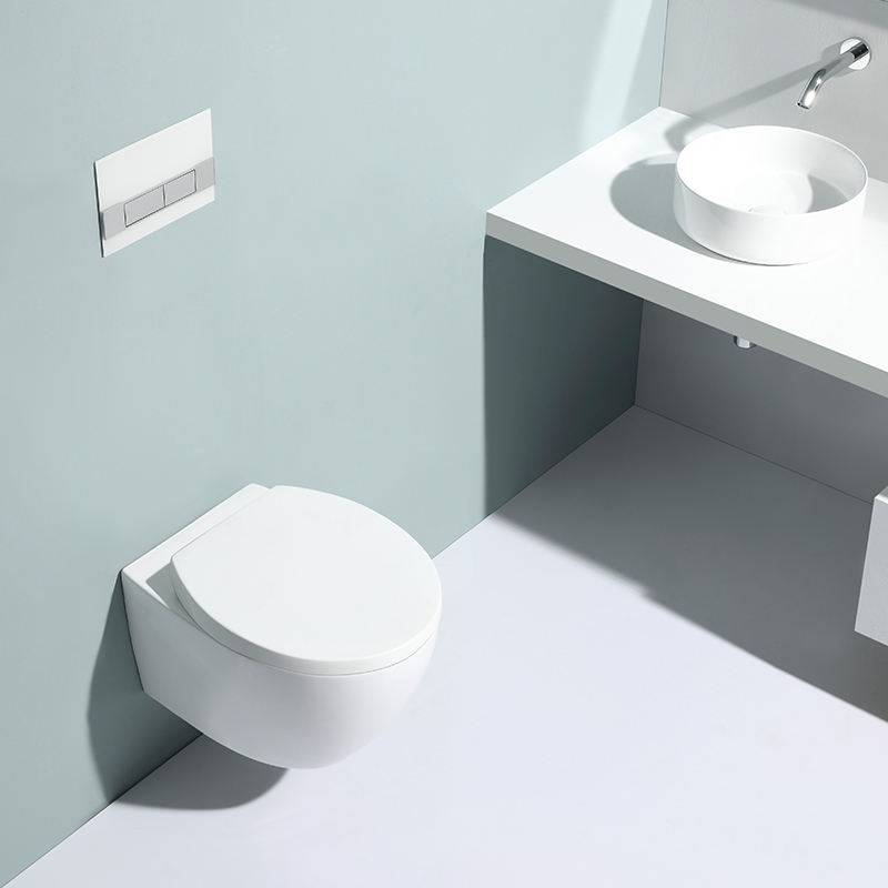 BF2375 Wall-Hung Ceramic Toilet with Cyclone Dual Flush and Slim Soft-Close UF Seat