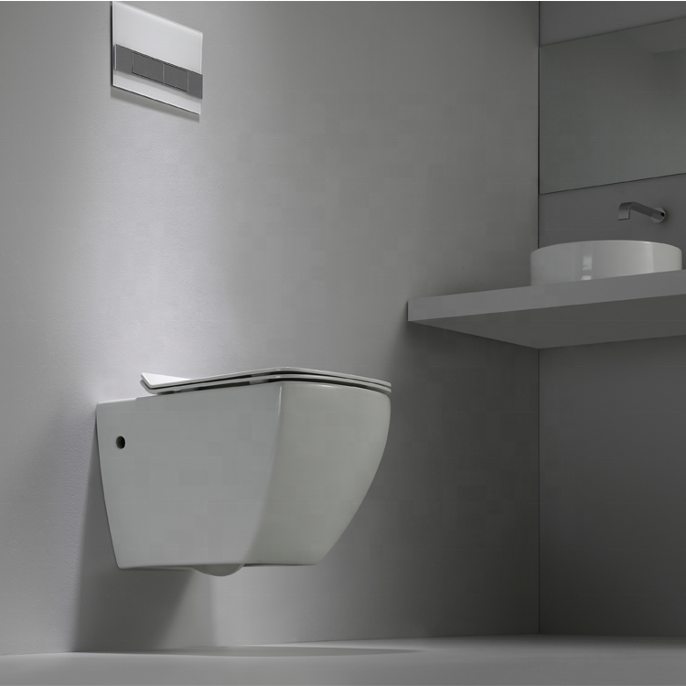 BF2496 Wall-Hung Ceramic Toilet 515×350×350 mm, 3–6L Washdown Flush, Soft-Close UF Seat