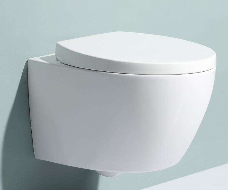 Toilette Murale Suspendue Moderne BF2375D – Design Compact en Céramique Blanche