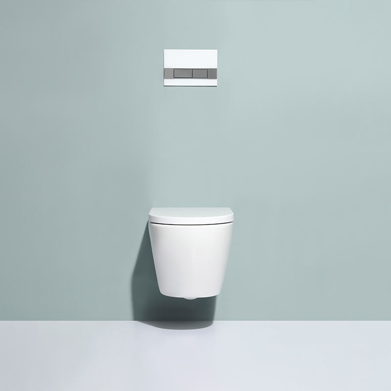BF2476 Glossy White Rimless Wall-Hung Ceramic Toilet with Nano Coating and UF Seat