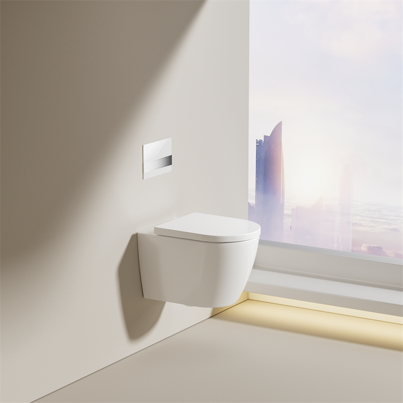 BF2476 Wall Hung Toilet Ceramic Toilet with Washdown Flushing and Soft Close UF Seat