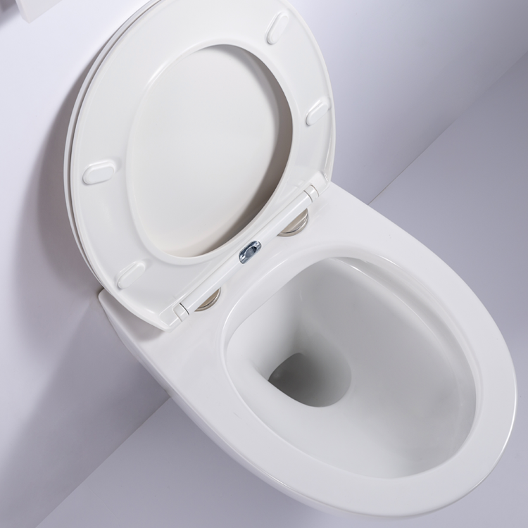 Modern Rimless Back to Wall Ceramic Toilet with Soft Close UF Seat BF2375D