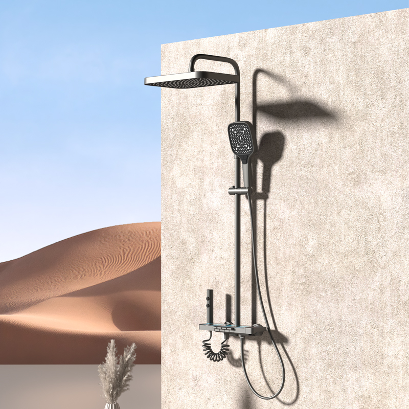 H01 Matte White Concealed Shower System with Stainless Steel Top Shower and Ceramic Disc Valve