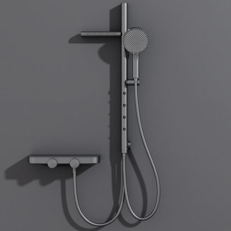 BF9042 Concealed Shower System with Rectangular Rain Shower & Hand Shower