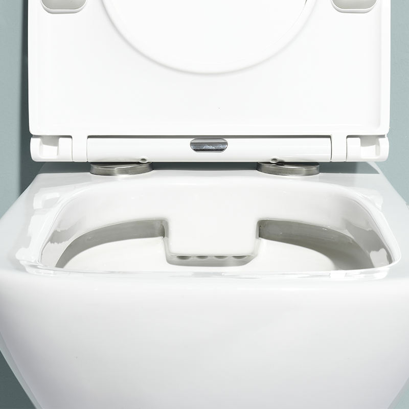 BF2440D White Ceramic Wall-Hung Toilet with Washdown Flushing and Soft Close UF Seat