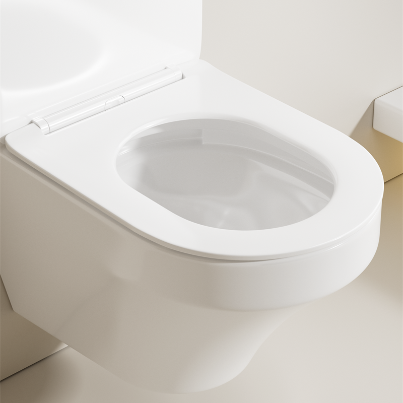 Modern Wall Hung Toilet Ceramic Soft Close UF Seat Vortex Flush Space Saving WC