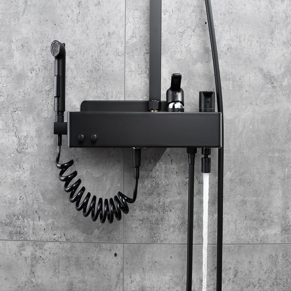 BF98550EE Smart Touch Thermostatic Shower System with Waterfall Shower, Hand Shower and Intelligent Control Panel