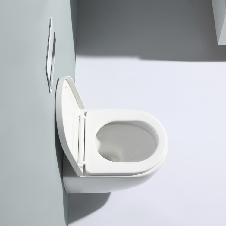 BF2379 Ceramic Rimless Wall Hung Toilet with Washdown Flushing and Self-Cleaning