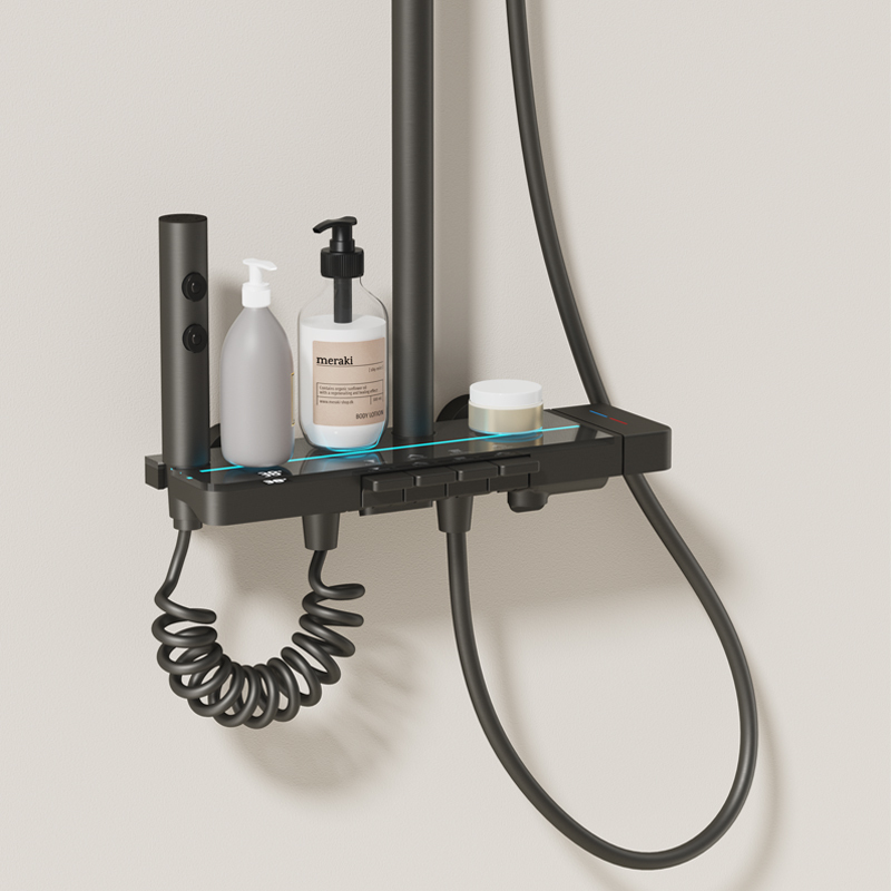 H01 Matte White Concealed Shower System with Stainless Steel Top Shower and Ceramic Disc Valve