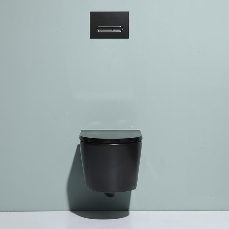 BF2366 Matt Black Wall-Hung Ceramic Toilet, 530×360×365 mm, 3/6 L Washdown Flush