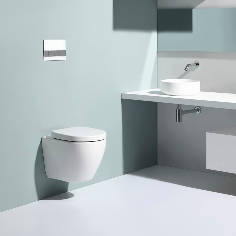 BF2412 Rimless Wall-Hung Ceramic Toilet with BF3003GC Cistern, 3/4.5L Dual Flush and Nano Coating