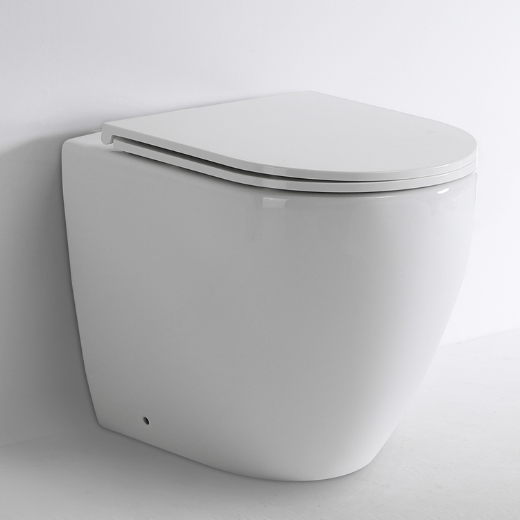 BF2518 Back to Wall Toilet – Rimless Ceramic Washdown Toilet with Soft Close UF Seat