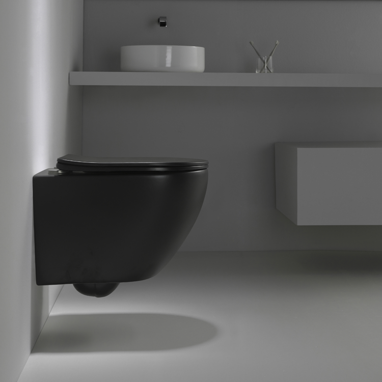 Vortex Wall Hung Toilet - Elegant, Space-Saving Matt Black Design with Self-Cleaning & High Load Capacity