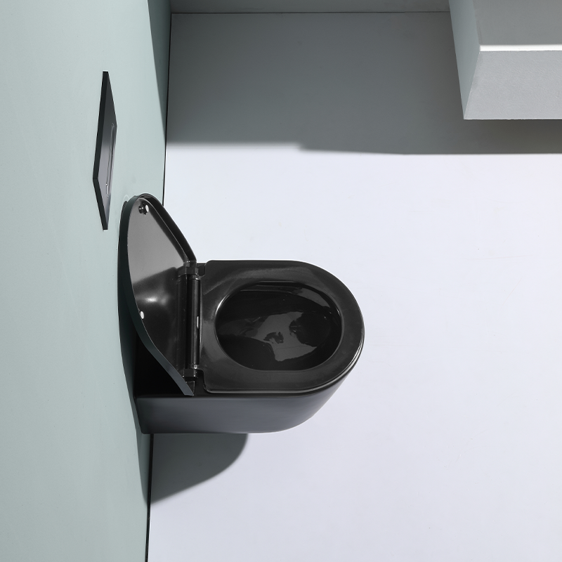 BF2366 Matt Black Wall-Hung Ceramic Toilet, 530×360×365 mm, 3/6 L Washdown Flush