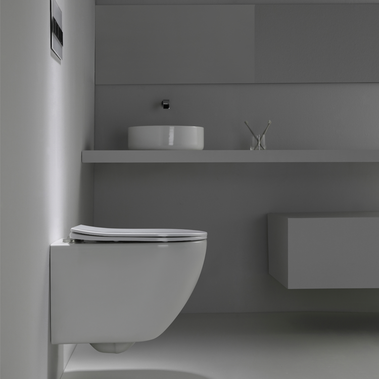 Modern Wall Hung Ceramic Toilet with VORTEX Flush Soft Close UF Seat