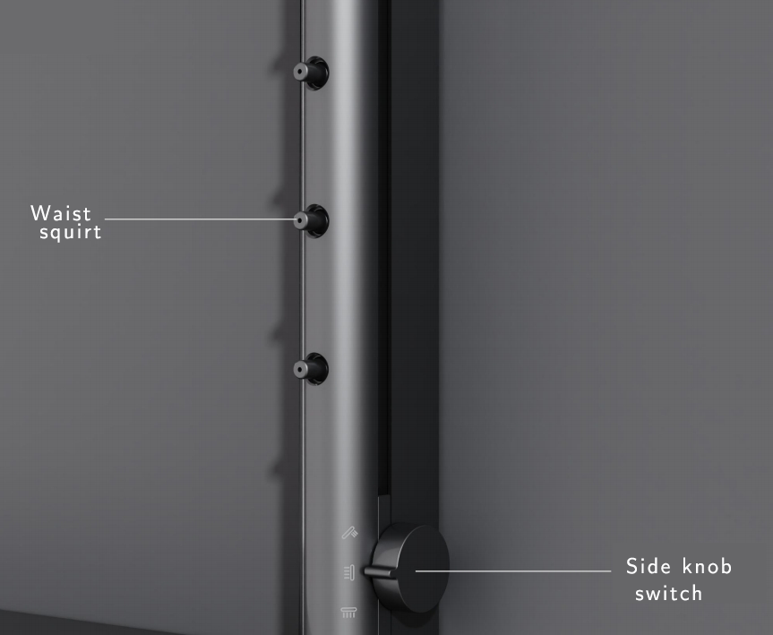 BF9042 Grey Concealed Shower System Square Top Shower Wall Mounted Bathroom Fixture