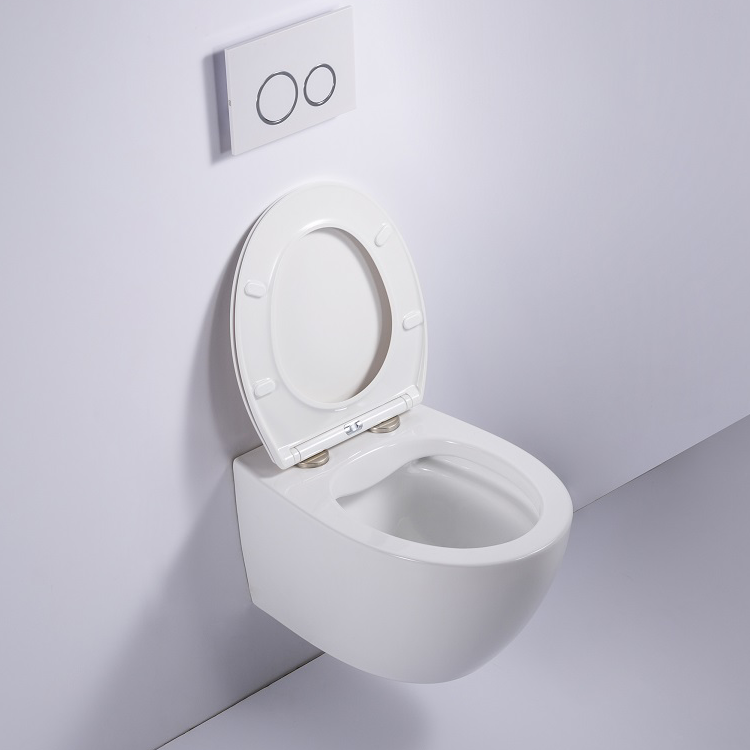 Modern Rimless Wall Hung Ceramic Toilet Bowl Washdown Bathroom WC