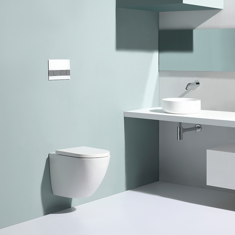 WC sospeso moderno senza brida in ceramica - Modello 2469