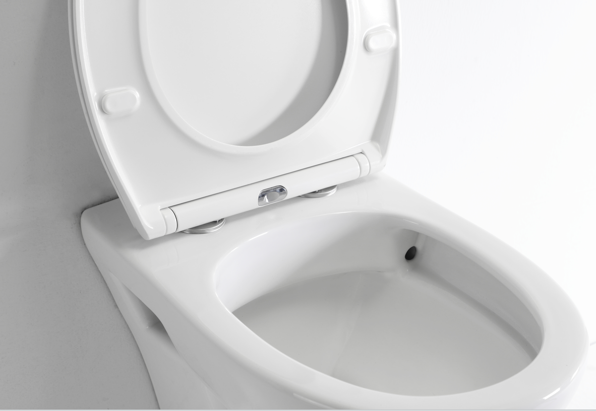 Modern Ceramic Wall Hung Toilet BF2420D Soft Close UF Seat Dual Flush White WC
