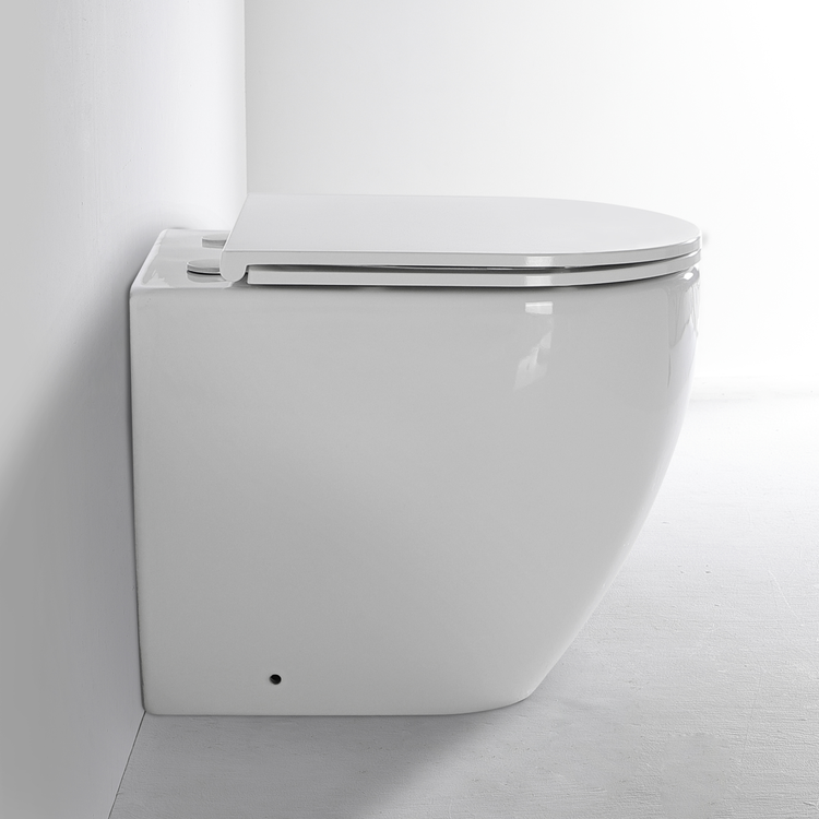 Wall Hung Rimless Vortex Flush Toilet Soft Close Seat Tornado Flushing WC BF2518