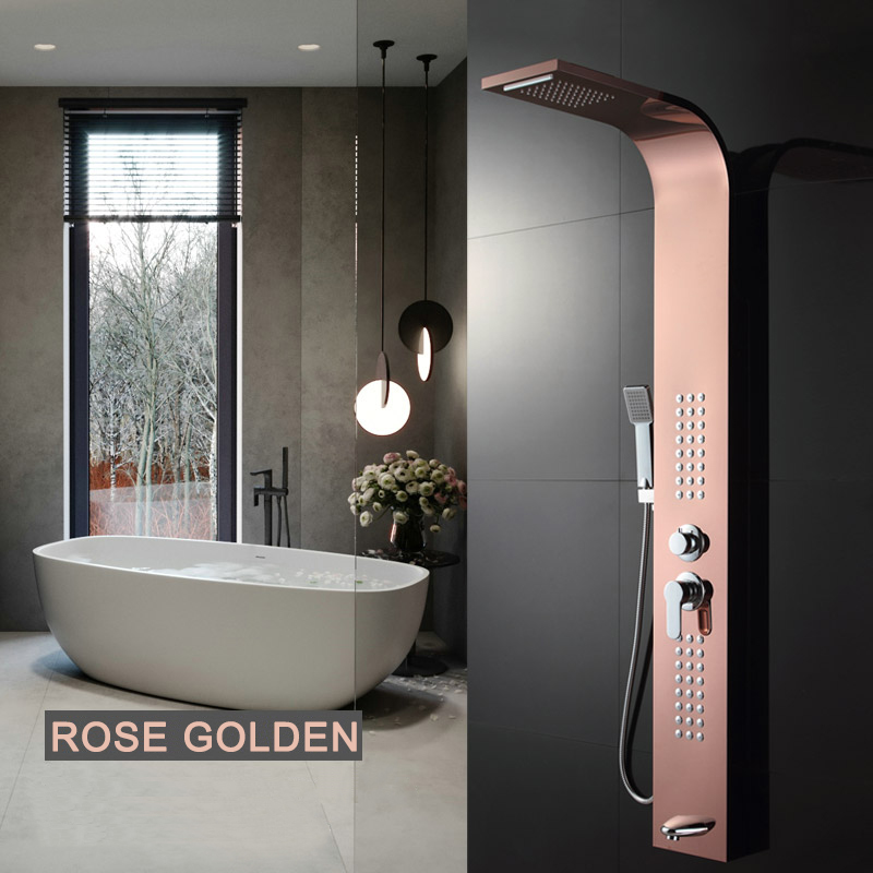 BF9815 SUS304 Luxury Shower Panel in Gold or Rose Gold