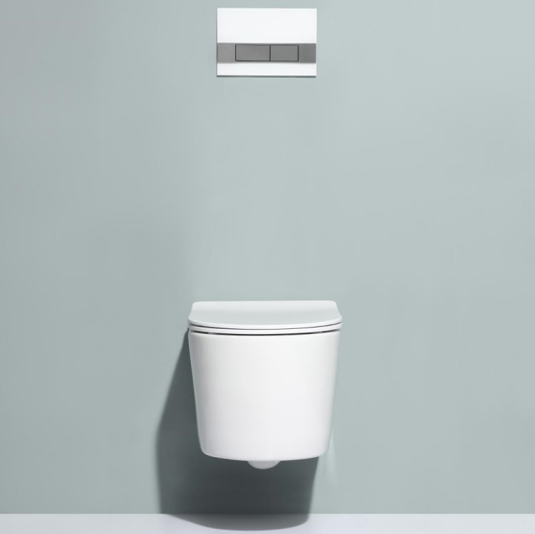 BF2366 White Wall-Hung Ceramic Toilet with Vortex Flush and Soft-Close UF Seat