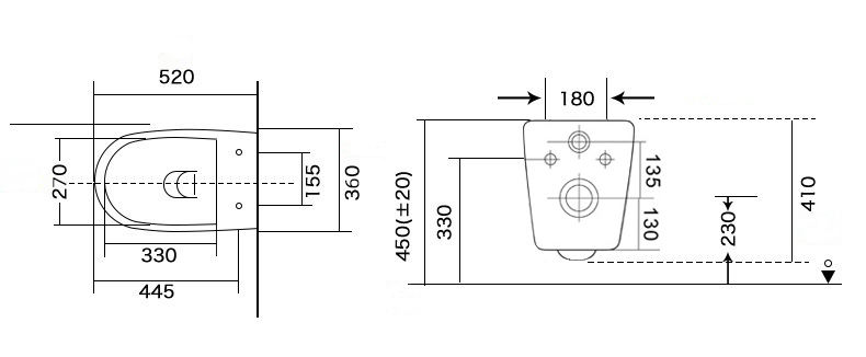 BF2469 Ceramic Wall Hung Toilet with Soft Close UF Seat and Washdown Flush
