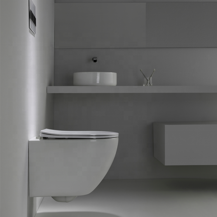 BF2418D New Vortex Wall Hung Toilet Quiet Flush Ceramic Bathroom WC