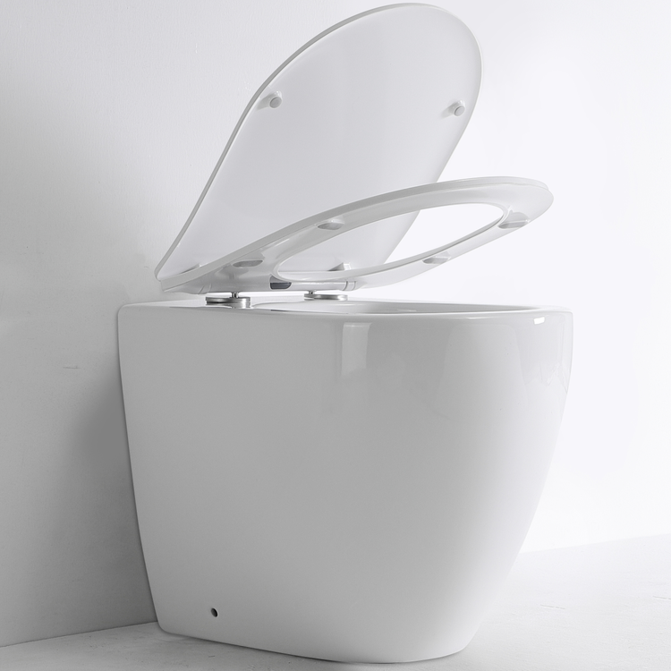 BF2490 Rimless Back-to-Wall Ceramic Toilet 510×363×400 mm, 3/6L Washdown, Soft-Close UF Seat