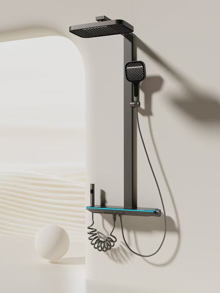 BF9061 Wall Hung Shower System Matte Black Milky White Copper ABS Bathroom Shower