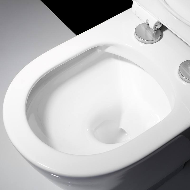 BF2416 Rimless Ceramic Wall Hung Toilet with Soft Close UF Seat Dual Flush White WC