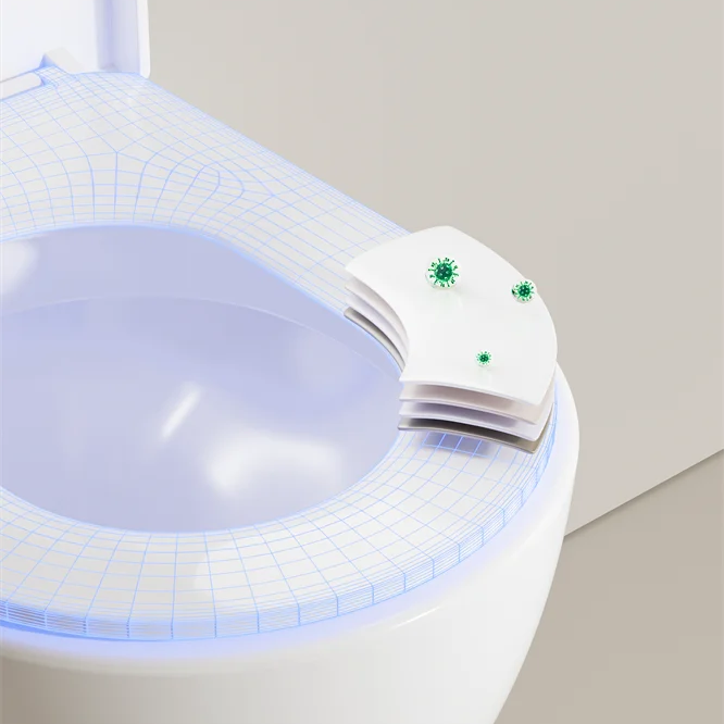 Modern Rimless Wall Hung Toilet Ceramic Bathroom WC with Soft Close UF Cover BF2416