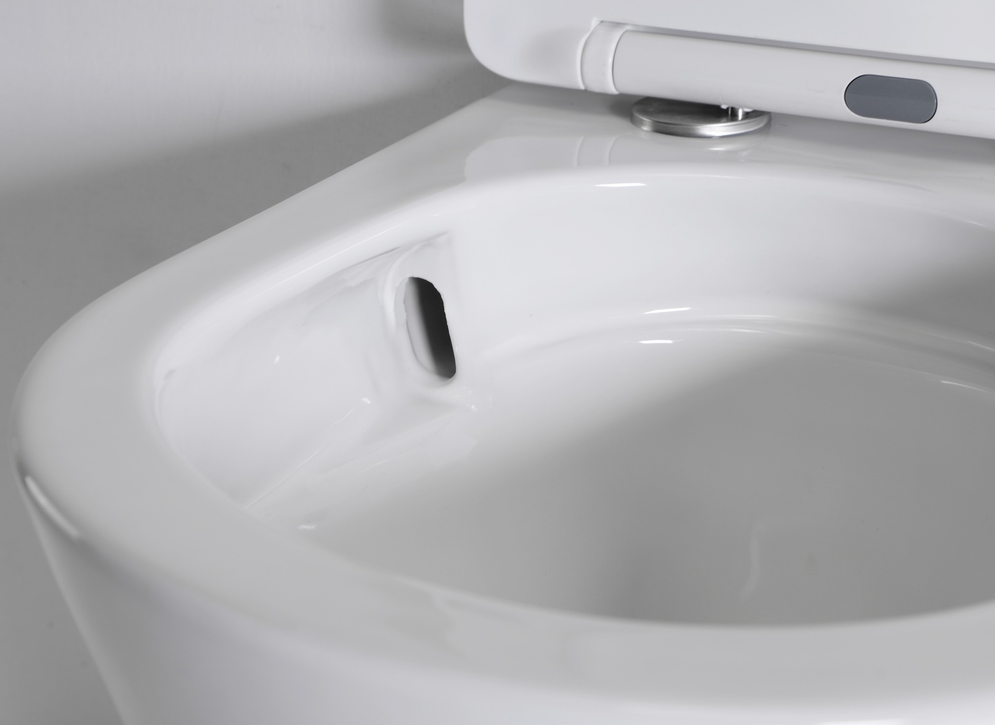 BF2419E Wall Hung Toilet - Compact Oval Ceramic WC with Hygienic Rimless Design