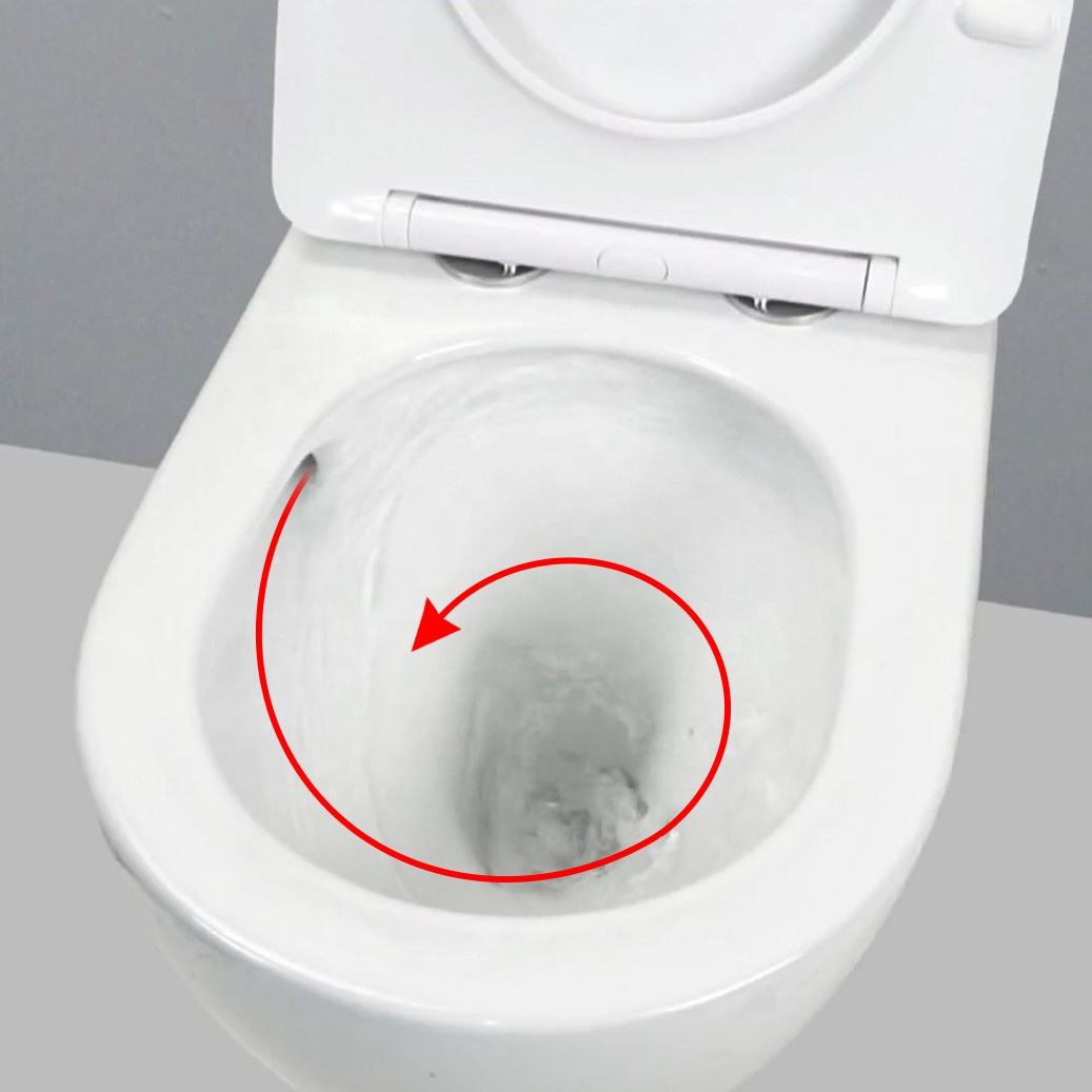 BF2416 Rimless Ceramic Wall Hung Toilet with Soft Close UF Seat Dual Flush White WC