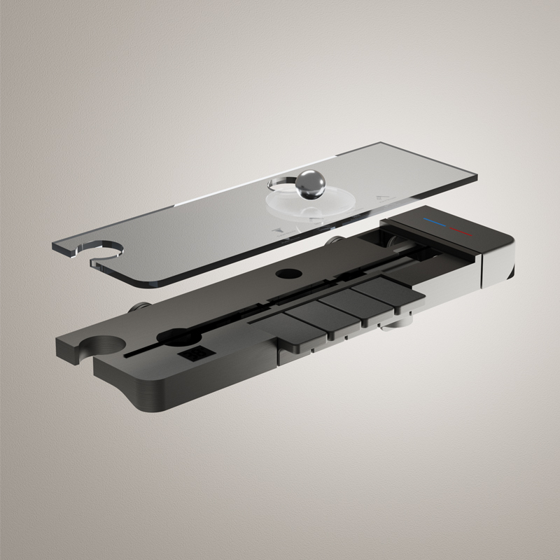 H01 Matte White Concealed Shower System with Stainless Steel Top Shower and Ceramic Disc Valve