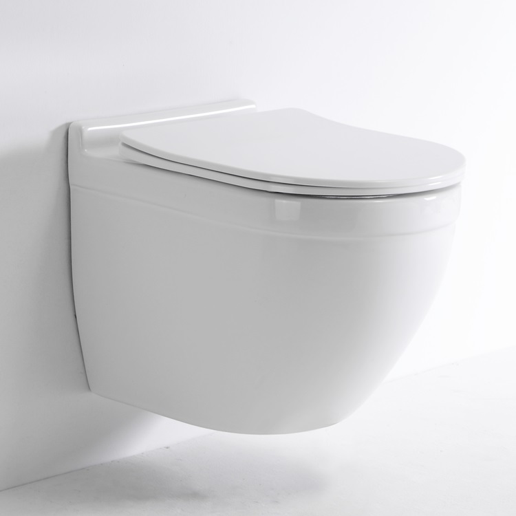 BF2442 Wall-Hung Ceramic Toilet with Gravity Flush, 3/6L Dual Flush and Soft-Close UF Seat