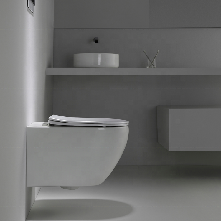 BF2418D New Vortex Wall Hung Toilet Quiet Flush Ceramic Bathroom WC