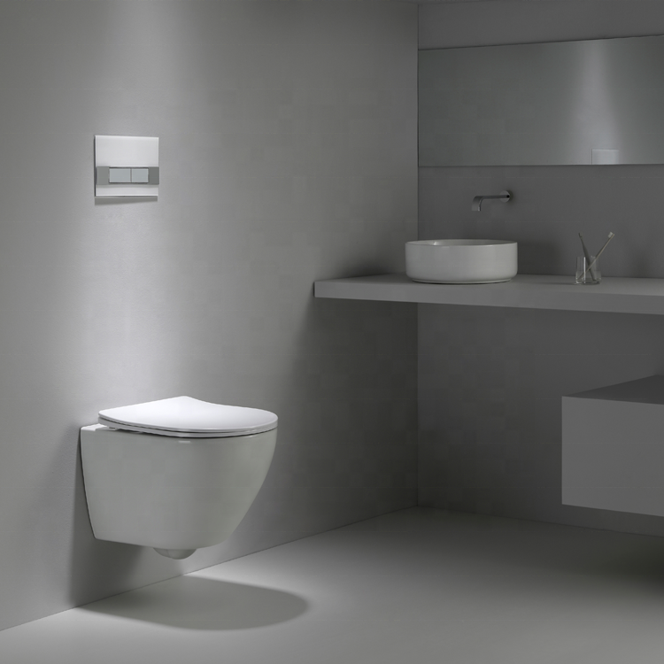 Modern Wall Hung Ceramic Toilet with VORTEX Flush Soft Close UF Seat