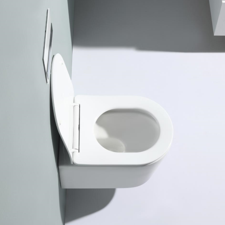 BF2366 White Wall-Hung Ceramic Toilet with Vortex Flush and Soft-Close UF Seat