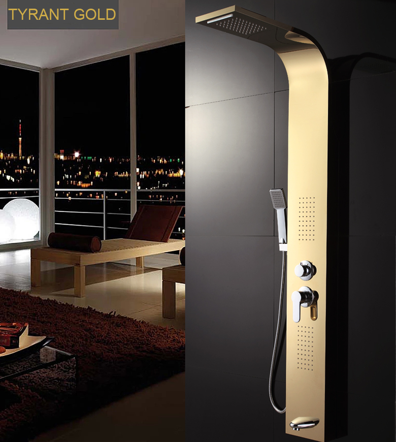 BF9815 Gold SUS 304 Stainless Steel Shower Panel 1500×220×550mm