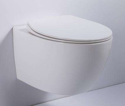 Toilette Murale Suspendue Moderne BF2375D – Design Compact en Céramique Blanche