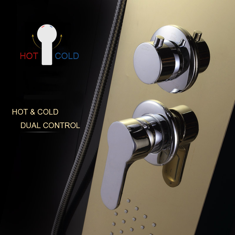 BF9815 Gold SUS 304 Stainless Steel Shower Panel 1500×220×550mm