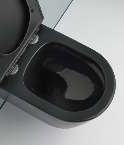 BF2366 Matt Black Wall-Hung Ceramic Toilet, 530×360×365 mm, 3/6 L Washdown Flush