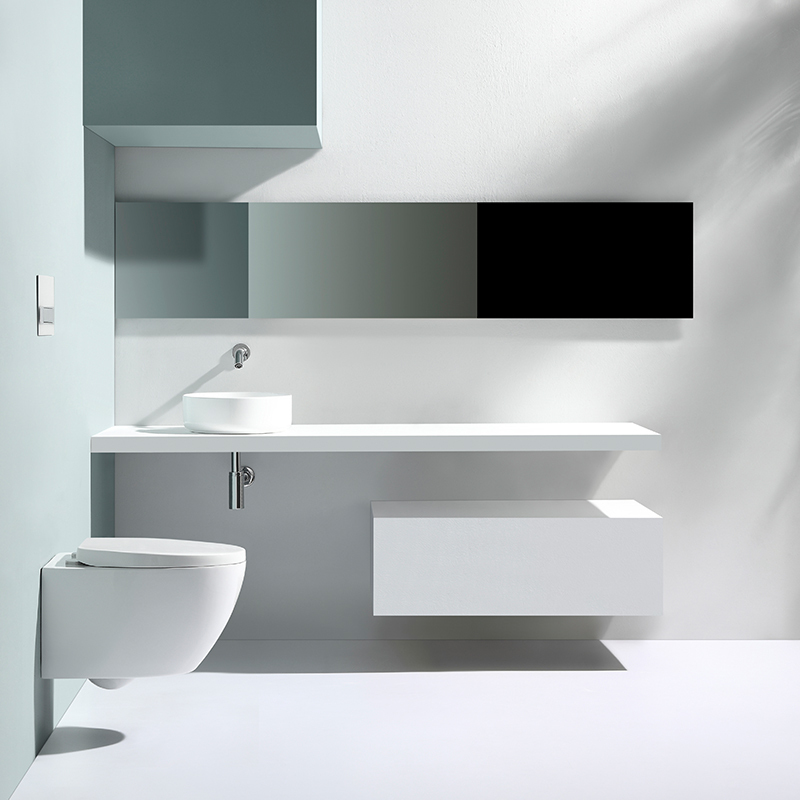 Modern Ceramic Wall Hung Toilet BF2375 Concealed Tank Dual Flush Bathroom WC