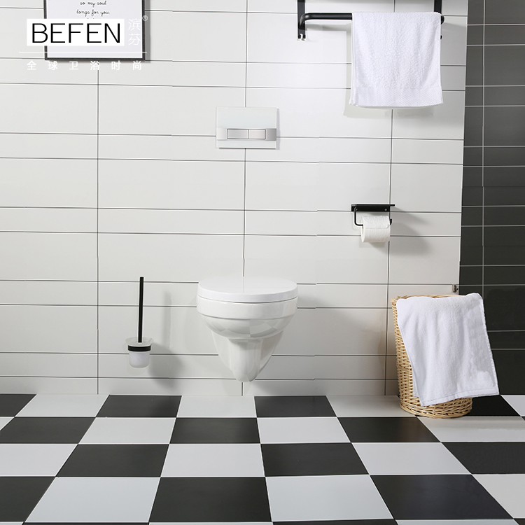 BFEN BF2405 Rimless Wall Hung Toilet Ceramic Washdown Toilet With Dual Flush