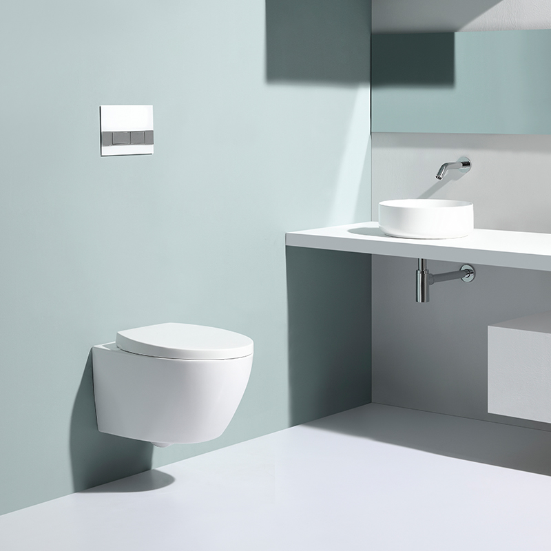 Modern Ceramic Wall Hung Toilet BF2375 Concealed Tank Dual Flush Bathroom WC